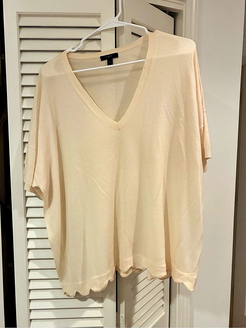 J.Crew V-Neck Tunic in Cream Size XL